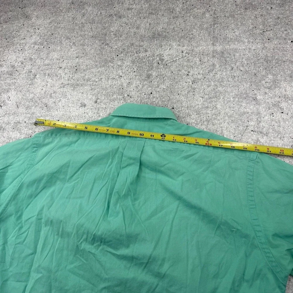 Vintage Polo Ralph Lauren Mint Green Button Down Short Sleeve Shirt Mens Medium